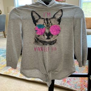 Girls 3/4 sleeve hoodie sweater